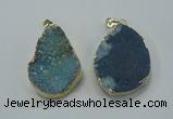 NGP1028 25*35mm - 35*45mm freeform druzy agate beads pendant