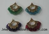 NGP1074 8*25*28mm agate gemstone pendants with brass setting