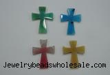 NGP1080 32*42mm cross agate gemstone pendants wholesale