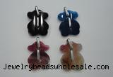 NGP1082 30*40mm agate gemstone pendants with brass setting