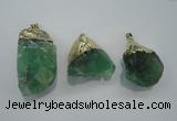 NGP1088 20*30mm - 25*50mm nuggets green fluorite pendants