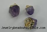 NGP1093 18*25mm - 25*40mm faceted nuggets amethyst pendants