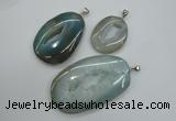 NGP1100 30*40 - 50*70mm freeform druzy agate pendants with brass setting