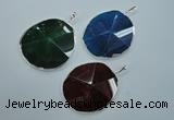 NGP1102 30*40 - 45*65mm freeform druzy agate pendants with brass setting