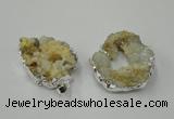 NGP1138 25*35mm - 40*45mm freeform druzy agate pendants with brass setting