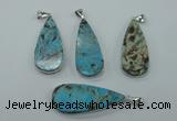 NGP1157 20*40mm - 25*50mm freeform ocean agate pendants with brass setting