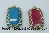 NGP1161 35*60mm freeform agate pendants with brass setting