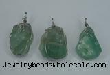 NGP1293 18*30mm – 25*35mm nuggets green fluorite pendants