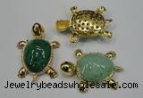 NGP1306 43*60mm tortoise agate pendants with crystal pave alloy settings