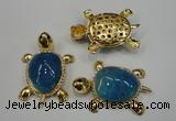 NGP1307 43*60mm tortoise agate pendants with crystal pave alloy settings