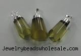 NGP1352 15*30mm - 18*40mm faceted nuggets lemon quartz pendants