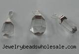 NGP1356 15*30mm - 20*35mm faceted nuggets white crystal pendants