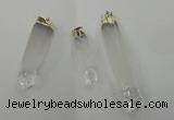 NGP1359 10*45mm - 15*75mm carved white crystal pendants