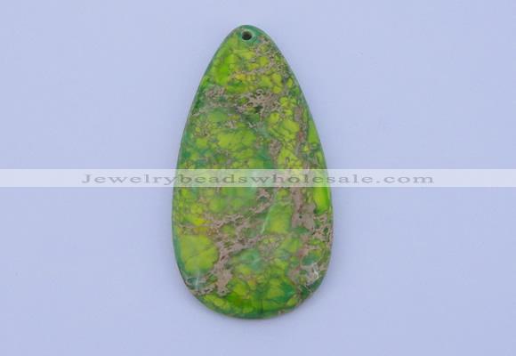 NGP139 2pcs 30*60mm teardrop dyed imperial jasper gemstone pendants