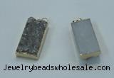 NGP1408 15*30mm - 18*35mm rectangle druzy amethyst pendants wholesale