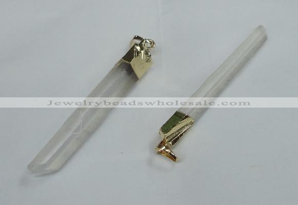 NGP1419 6*50mm - 8*60mm stick white crystal gemstone pendants