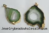 NGP1429 30*45mm - 45*55mm freeform plated druzy agate pendants