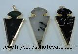 NGP1433 25*60mm - 30*65mm arrowhead agate pendants wholesale