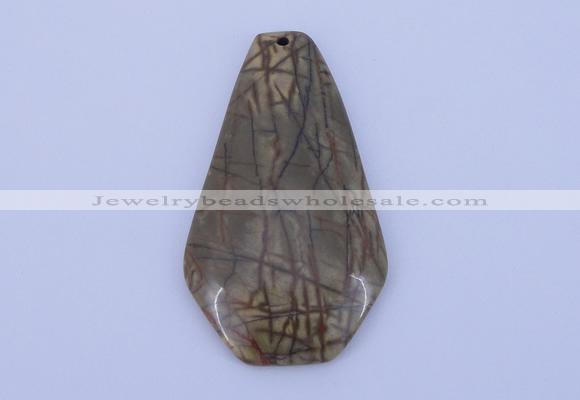 NGP145 2pcs 34*60mm fashion picasso jasper gemstone pendants