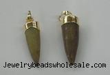 NGP1454 8*25mm - 10*35mm bullet agate gemstone pendants wholesale