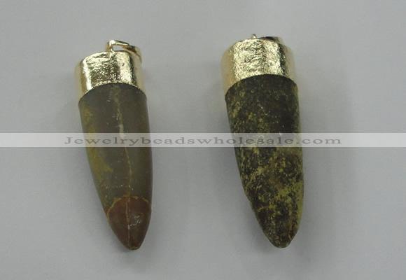 NGP1455 11*35mm - 13*45mm bullet agate gemstone pendants wholesale