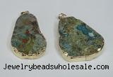 NGP1471 30*40mm - 40*50mm freeform chrysocolla gemstone pendants