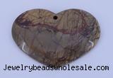 NGP148 2pcs 35*50mm heart fashion picasso jasper gemstone pendants