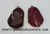 NGP1491 30*45mm - 40*50mm freeform plated druzy agate pendants