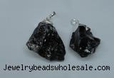 NGP1501 20*30mm - 25*50mm nuggets smoky quartz pendants