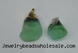 NGP1503 20*30mm - 25*50mm nuggets green fluorite pendants