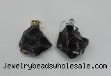 NGP1505 20*30mm - 25*50mm nuggets smoky quartz pendants