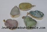 NGP1514 20*30mm - 25*35mm freeform plated druzy agate pendants