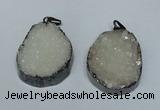 NGP1518 30*35mm - 30*40mm freeform plated druzy agate pendants