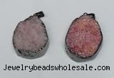 NGP1520 30*35mm - 30*40mm freeform plated druzy agate pendants