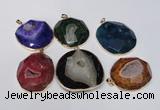 NGP1531 50*55mm - 55*60mm freeform druzy agate pendants