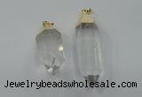 NGP1547 18*35mm - 15*50mm faceted nuggets white crystal pendants