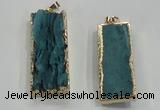 NGP1557 16*35mm - 18*40mm rectangle druzy agate pendants