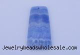 NGP156 2pcs 28*55mm trapezoid dyed blue lace agate gemstone pendants