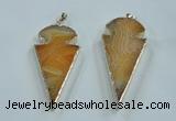 NGP1571 30*65mm arrowhead agate gemstone pendants