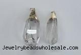 NGP1576 18*50mm - 22*60mm faceted nuggets white crystal pendants