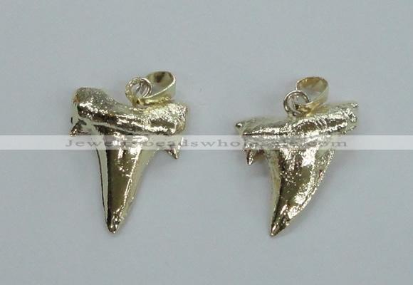 NGP1579 20*22mm - 20*25mm plated shark teeth pendants wholesale