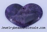 NGP160 2pcs 35*50mm heart kunzite gemstone pendants jewelry