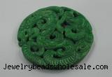 NGP1619 66*67mm Carved dyed natural hetian jade pendants wholesale