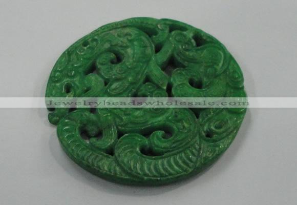 NGP1619 66*67mm Carved dyed natural hetian jade pendants wholesale