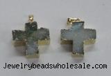 NGP1681 25*26mm - 27*28mm cross druzy agate pendants wholesale