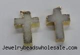 NGP1684 30*45mm - 32*50mm cross druzy agate pendants wholesale