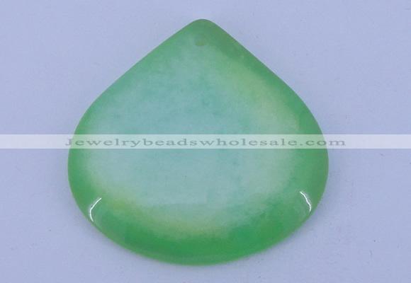 NGP169 2pcs 45*45mm heart dyed white jade gemstone pendants