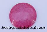 NGP170 2pcs 45mm flat round dyed white jade gemstone pendants