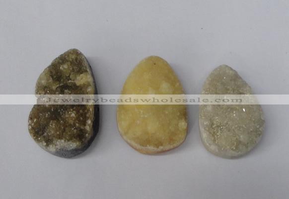 NGP1700 25*35mm - 28*40mm freeform druzy agate gemstone pendants