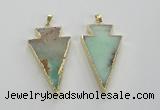 NGP1703 27*47mm arrowhead australia chrysoprase pendants